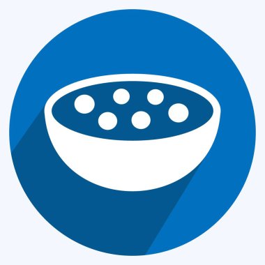 Simge Yemekleri. Topluluk sembolü için uygun. Uzun gölge tarzı. Basit dizayn edilebilir. tasarım şablonu. Basit gösterim