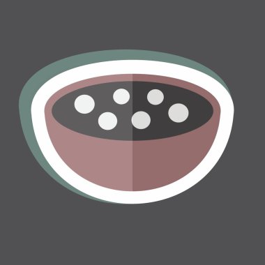 Çıkartmalı yemek. Topluluk sembolü için uygun. Basit dizayn edilebilir. tasarım şablonu. Basit gösterim