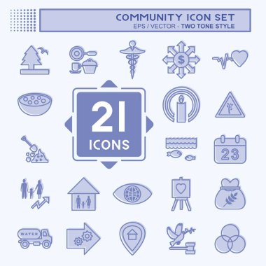 Topluluk Simgesi Ayarlandı. Eğitim sembolü için uygun. İki ton stili. Basit dizayn edilebilir. tasarım şablonu. Basit gösterim