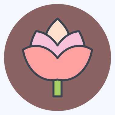 Simge Gülü. Düğün sembolü için uygun. renk arkadaşı stili. Basit dizayn edilebilir. tasarım şablonu. Basit gösterim