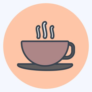 İkon kahve kupası. Düğün sembolü için uygun. renk arkadaşı stili. Basit dizayn edilebilir. tasarım şablonu. Basit gösterim