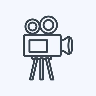 Simge Video Kamerası. Düğün sembolü için uygun. Sıra tarzı. Basit dizayn edilebilir. tasarım şablonu. Basit gösterim