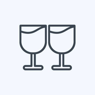 Simge Kadehleri. Düğün sembolü için uygun. Sıra tarzı. Basit dizayn edilebilir. tasarım şablonu. Basit gösterim