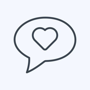 Simge Sohbet balonu. Düğün sembolü için uygun. Sıra tarzı. Basit dizayn edilebilir. tasarım şablonu. Basit gösterim