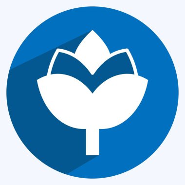 Simge Gülü. Düğün sembolü için uygun. Uzun gölge tarzı. Basit dizayn edilebilir. tasarım şablonu. Basit gösterim