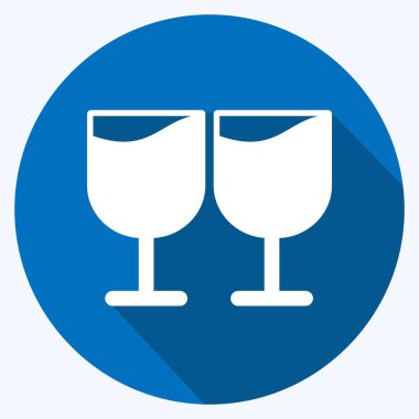 Simge Kadehleri. Düğün sembolü için uygun. Uzun gölge tarzı. Basit dizayn edilebilir. tasarım şablonu. Basit gösterim