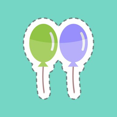 Çıkartma çizgisi Balonları kesti. Düğün sembolü için uygun. Basit dizayn edilebilir. tasarım şablonu. Basit gösterim