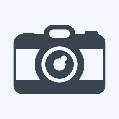 Simge kamerası. Düğün sembolü için uygun. Kabartma tarzı. Basit dizayn edilebilir. tasarım şablonu. Basit gösterim