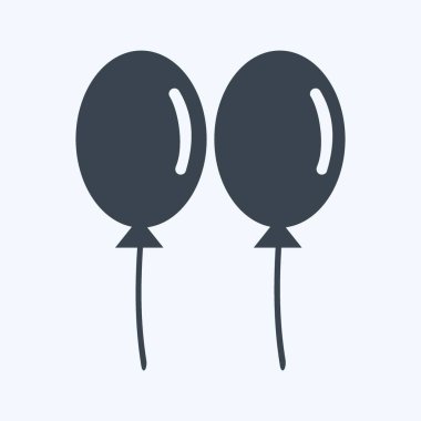 İkon Balonlar. Düğün sembolü için uygun. Kabartma tarzı. Basit dizayn edilebilir. tasarım şablonu. Basit gösterim