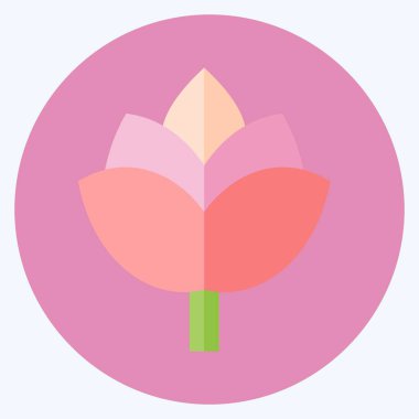 Simge Gülü. Düğün sembolü için uygun. Düz stil. Basit dizayn edilebilir. tasarım şablonu. Basit gösterim