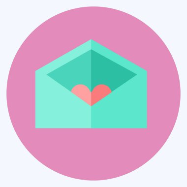 Simge Zarfı. Düğün sembolü için uygun. Düz stil. Basit dizayn edilebilir. tasarım şablonu. Basit gösterim