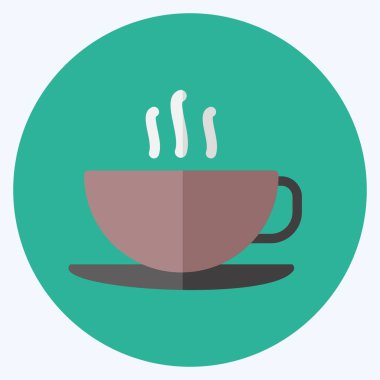 İkon kahve kupası. Düğün sembolü için uygun. Düz stil. Basit dizayn edilebilir. tasarım şablonu. Basit gösterim