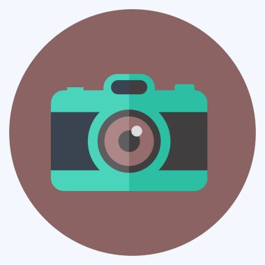 Simge kamerası. Düğün sembolü için uygun. Düz stil. Basit dizayn edilebilir. tasarım şablonu. Basit gösterim