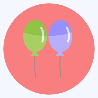 İkon Balonlar. Düğün sembolü için uygun. Düz stil. Basit dizayn edilebilir. tasarım şablonu. Basit gösterim