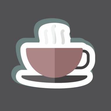 Etiketli kahve kupası. Düğün sembolü için uygun. Basit dizayn edilebilir. tasarım şablonu. Basit gösterim