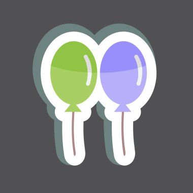 Çıkartma Balonları. Düğün sembolü için uygun. Basit dizayn edilebilir. tasarım şablonu. Basit gösterim