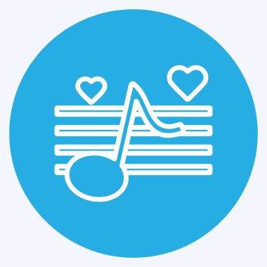 İkon Düğün Müziği. Düğün sembolü için uygun. Mavi gözlü. Basit dizayn edilebilir. tasarım şablonu. Basit gösterim