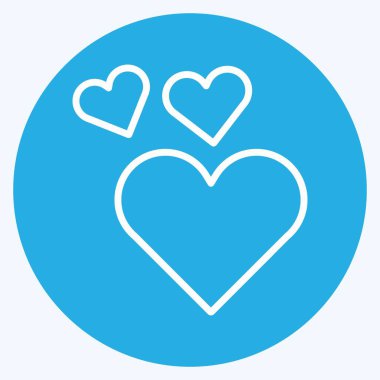 İkon İki Kalpli. Düğün sembolü için uygun. Mavi gözlü. Basit dizayn edilebilir. tasarım şablonu. Basit gösterim