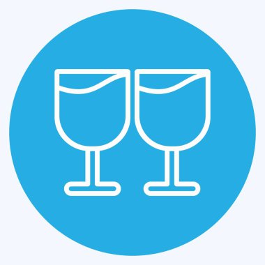 Simge Kadehleri. Düğün sembolü için uygun. Mavi gözlü. Basit dizayn edilebilir. tasarım şablonu. Basit gösterim