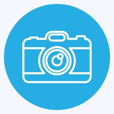 Simge kamerası. Düğün sembolü için uygun. Mavi gözlü. Basit dizayn edilebilir. tasarım şablonu. Basit gösterim