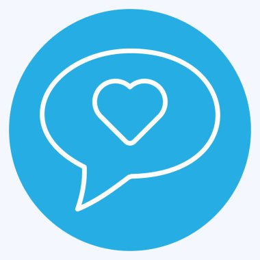 Simge Sohbet balonu. Düğün sembolü için uygun. Mavi gözlü. Basit dizayn edilebilir. tasarım şablonu. Basit gösterim