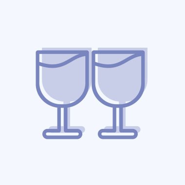 Simge Kadehleri. Düğün sembolü için uygun. İki ton stili. Basit dizayn edilebilir. tasarım şablonu. Basit gösterim