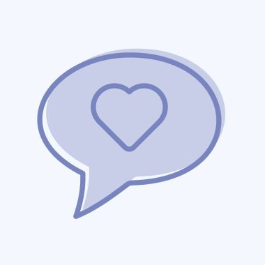 Simge Sohbet balonu. Düğün sembolü için uygun. İki ton stili. Basit dizayn edilebilir. tasarım şablonu. Basit gösterim