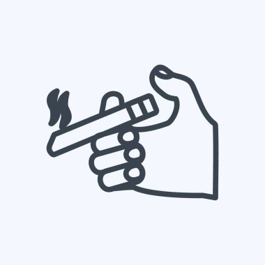 Simge Tutma Sigarası. El Eylemleri sembolü için uygun. Sıra tarzı. Basit dizayn edilebilir. tasarım şablonu. Basit gösterim