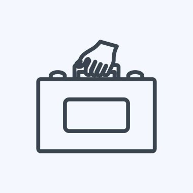 Simge Tutma Çantası. El Eylemleri sembolü için uygun. Sıra tarzı. Basit dizayn edilebilir. tasarım şablonu. Basit gösterim