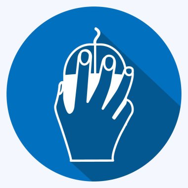 Fare Kullanan Simge. El Eylemleri sembolü için uygun. Uzun gölge tarzı. Basit dizayn edilebilir. tasarım şablonu. Basit gösterim