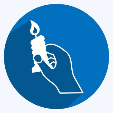 Simge Tutucu Mum. El Eylemleri sembolü için uygun. Uzun gölge tarzı. Basit dizayn edilebilir. tasarım şablonu. Basit gösterim