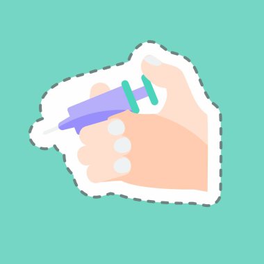 Çıkartma hattı Enjeksiyon 'u kesti. El Eylemleri sembolü için uygun. Basit dizayn edilebilir. tasarım şablonu. Basit gösterim