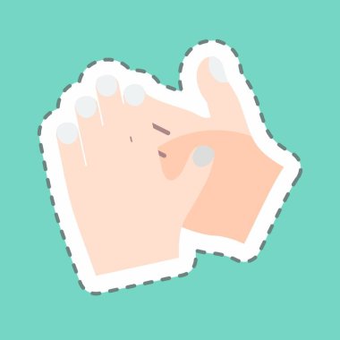 Çıkartma çizgisi el çırpmayı kesti. El Eylemleri sembolü için uygun. Basit dizayn edilebilir. tasarım şablonu. Basit gösterim