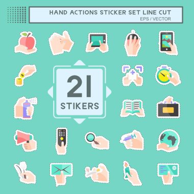 El Eylemleri Çıkartma hattı kesildi. Eğitim sembolü için uygun. Basit dizayn edilebilir. tasarım şablonu. Basit gösterim