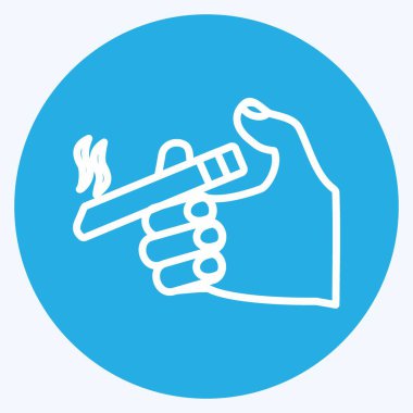 Simge Tutma Sigarası. El Eylemleri sembolü için uygun. Mavi gözlü. Basit dizayn edilebilir. tasarım şablonu. Basit gösterim