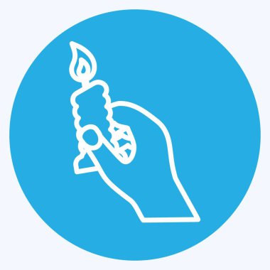 Simge Tutucu Mum. El Eylemleri sembolü için uygun. Mavi gözlü. Basit dizayn edilebilir. tasarım şablonu. Basit gösterim