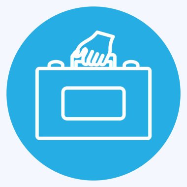 Simge Tutma Çantası. El Eylemleri sembolü için uygun. Mavi gözlü. Basit dizayn edilebilir. tasarım şablonu. Basit gösterim