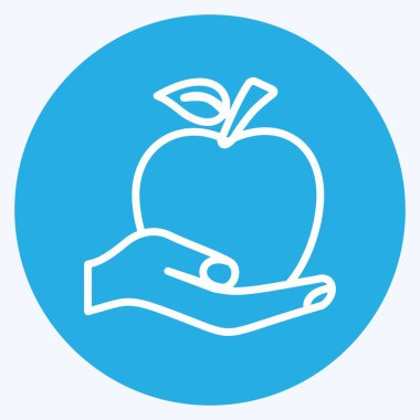 Simge Tutucu Elma. El Eylemleri sembolü için uygun. Mavi gözlü. Basit dizayn edilebilir. tasarım şablonu. Basit gösterim