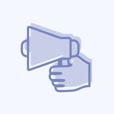 Simge Bekleme Hoparlörü. El Eylemleri sembolü için uygun. İki ton stili. Basit dizayn edilebilir. tasarım şablonu. Basit gösterim