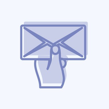 Simge Tutma Zarfı. El Eylemleri sembolü için uygun. İki ton stili. Basit dizayn edilebilir. tasarım şablonu. Basit gösterim