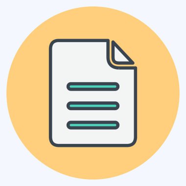 Simge Notları. Mobil Uygulamalar sembolü için uygun. renk arkadaşı stili. Basit dizayn edilebilir. tasarım şablonu. Basit gösterim