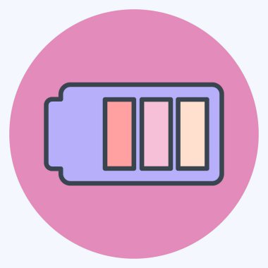 Mobil Uygulamalar sembolü için uygun Simge 1 Bataryası. renk arkadaşı stili. Basit dizayn edilebilir. tasarım şablonu. Basit gösterim