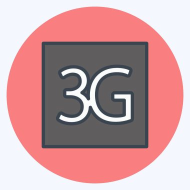 Simge 3G. Mobil Uygulamalar sembolü için uygun. renk arkadaşı stili. Basit dizayn edilebilir. tasarım şablonu. Basit gösterim