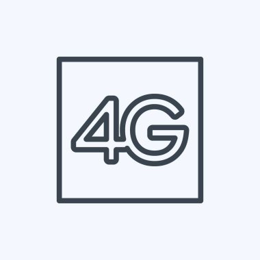 Simge 4G. Mobil Uygulamalar sembolü için uygun. Sıra tarzı. Basit dizayn edilebilir. tasarım şablonu. Basit gösterim