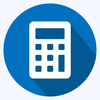 Simge Hesap Makinesi. Mobil Uygulamalar sembolü için uygun. Uzun gölge tarzı. Basit dizayn edilebilir. tasarım şablonu. Basit gösterim