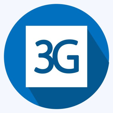 Simge 3G. Mobil Uygulamalar sembolü için uygun. Uzun gölge tarzı. Basit dizayn edilebilir. tasarım şablonu. Basit gösterim