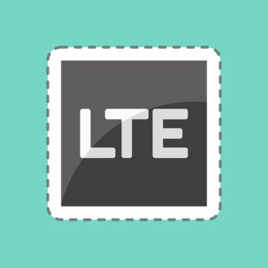 Çıkartma hattı LTE 'yi kesti. Mobil Uygulamalar sembolü için uygun. Basit dizayn edilebilir. tasarım şablonu. Basit gösterim