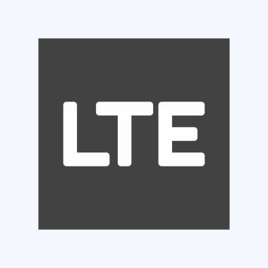 Icon LTE. Mobil Uygulamalar sembolü için uygun. Kabartma tarzı. Basit dizayn edilebilir. tasarım şablonu. Basit gösterim
