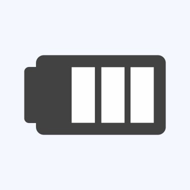 Mobil Uygulamalar sembolü için uygun Simge 1 Bataryası. Kabartma tarzı. Basit dizayn edilebilir. tasarım şablonu. Basit gösterim