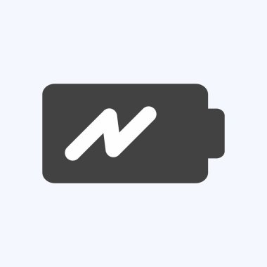 Mobil Uygulamalar sembolü için uygun simge 2. Batarya. Kabartma tarzı. Basit dizayn edilebilir. tasarım şablonu. Basit gösterim